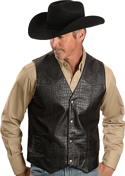 cowboy leather vest