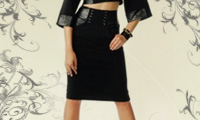 Leather pencil skirts