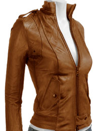 Bronze Women Leather Bomber from leathericon.com