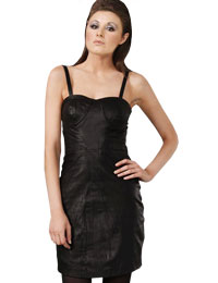 Hot One Piece Strappy Leather Dress | Womens Day Leather Dress :  leather outfits womens leather dress hot leather dress leather dress for womens day