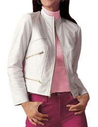 White Leather Jacket for Women from leathericon.com