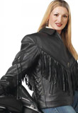 Braid trim motorcycle leather jacket