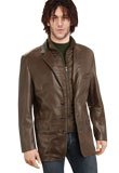 Mens Leather Blazer with Button Front | Mens Collection