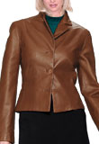 Waist Length Leather Blazer | Maple Regular Leather Blazer