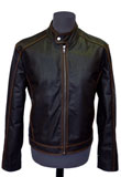 Snap Collar Celebrity Styled Leather Jacket