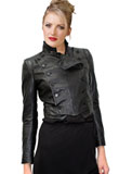 Trendy Celebrity Style Short Leather Jacket