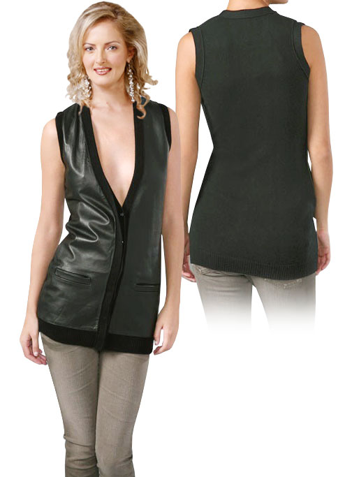 Sleeveless Leather Coat