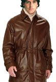 Stream Lamb Leather Anorak Coat