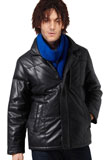 Buy Online Padded Black Christmas Leather Jacket for Men