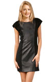 Cap Sleeve Dresses | Short Leather Dress