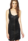 Spectacular Black Leather Dress for Womens
