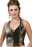 Metal riveted leather halter