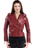 Zipper Sleeves  Funnel Collared Leather Jacket