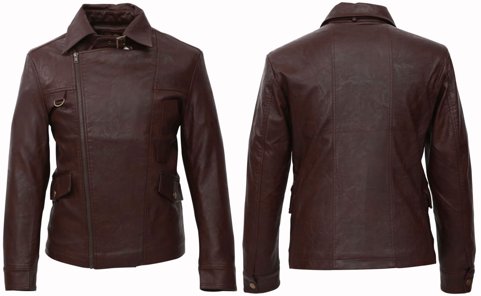 Side Zipper Closure Classic Leather Jacket
