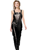 Wide Strapped Leather Jumpsuit | Women Leather Jump 