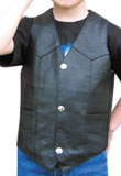 Buy Three Button Leather Vest for Kids