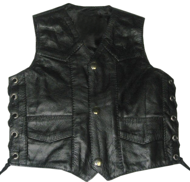 Kids Black Leather Vest Leather Vests for Boys