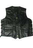 Kids Black Leather Vest | Leather Vests for Boys