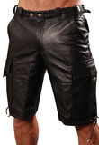 Super Hot Leather Cargo Shots | Mens Leather Short