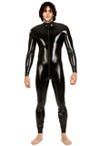 Tight Fitting PVC Leather Jumpsuit | Black Leather Wear
