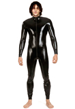 Tight Fitting PVC Leather Jumpsuit | Black Leather Wear
