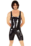 Wide Strap PVC Leather Jumpsuit|Sports jumpsuit
