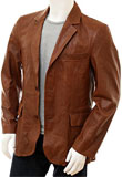 Classic New Year Leather Blazer | Mens Leather Blazers 