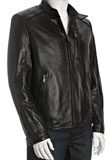 Adjustable Band Collar Stunning Leather Jacket