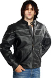 Rugged Zippered Leather Jacket for New Year Party