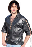 Trendy Tie up Patterned Leather Shirt Specially for Youth Day 2010