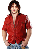 Stylish Button Closure Leather Shirt | Youth Day 2010 Collection