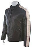 Shoulder Striped Leather Jacket | Sleeves Striped Leather Jacket
