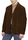 Button front leather blazer