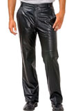 Classic Black Slim Fit Boot Leg Leather Pant