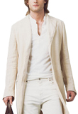 Off White Lamb Leather Mens Coat