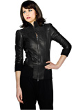 Knit Ribbed Premium Leather Jacket