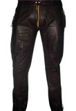 Trendy Leather Pants with Prominent Zipper