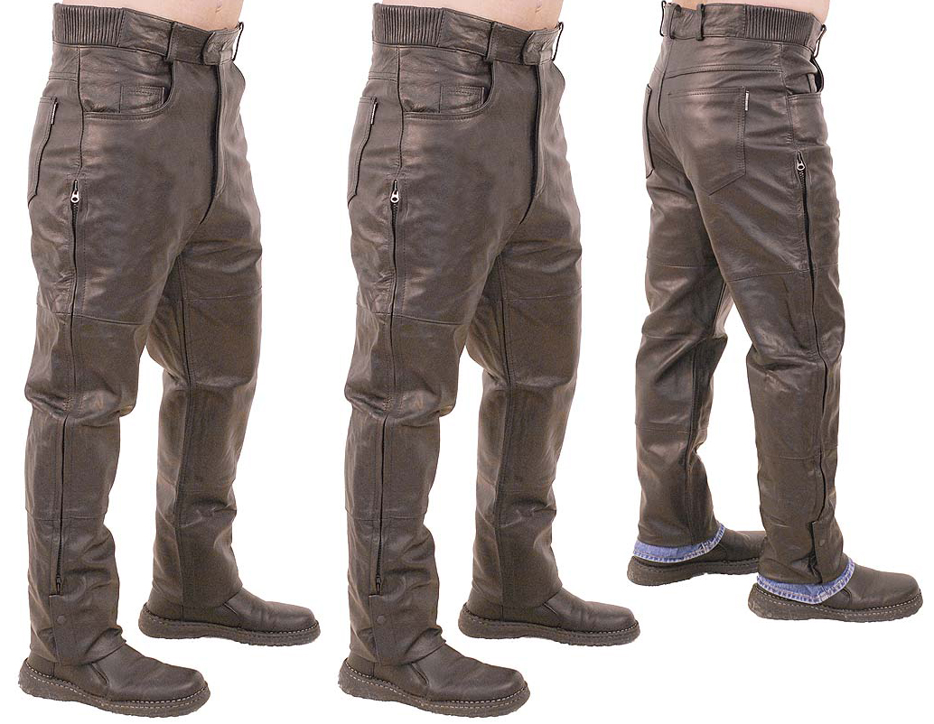 Leather Pant with Side Zipper Mens Leather Pants