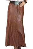 Exquisite Flowing Leather Skirt