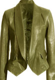 Women Green Leather Blazer for St Patricks Day