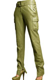 Belted Straight Cut Womans Leather Trousers for St Patricks Day