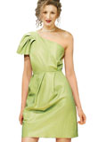 Fashionable One Shouldered Leather Dress | Green Dress for St Patricks Day 