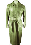 Terrific Lamb Green Leather Trench Coat for St Patricks Day 