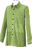 Dual Green Colored Mens Leather Shirt for St Patricks Day