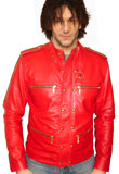 Leather Jacket With Zips And Studs