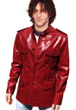 Band Collared Chic Leather Jacket