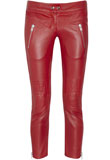 Low Waist Side Zippers Leather Pant 