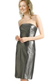 Strapless Metallic Leather Dress for Easter