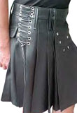 Spectacular Pleated Leather Skirt