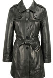 New Year Leather Trench Coat for Womens